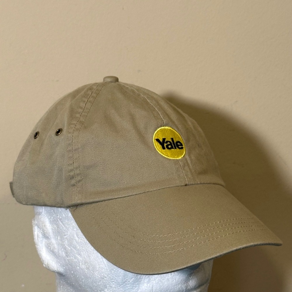 Anvil Yale Forklift Logo Dad Hat Khaki Tan Cotton Adjustable Baseball Cap Mens